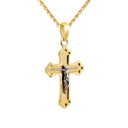 Χρυσός ανδρικός βαπτιστικός σταυρός Κ14 με αλυσίδα